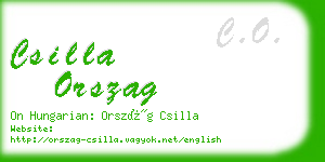 csilla orszag business card